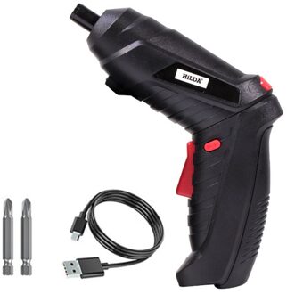 Elektrische Schroevendraaier Accu Multifunctionele Power Boor Gat Lithium Batterij Oplaadbare Schroevendraaier Huishoudelijke Diy Power Tools zwart