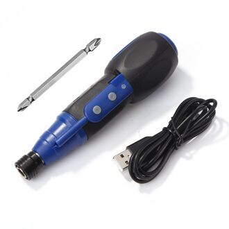 Elektrische Schroevendraaier Rechte Staaf Anti-Slip Handvat Grote Koppel Mini Elektrische Schroevendraaier Usb Opladen Boor Thuis Diy Power Tools Blauw