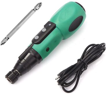 Elektrische Schroevendraaier Rechte Staaf Anti-Slip Handvat Grote Koppel Mini Elektrische Schroevendraaier Usb Opladen Boor Thuis Diy Power Tools groen