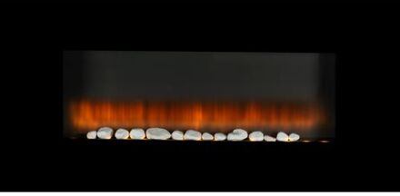 Elektrische sfeerhaard met Vuureffect - Wandpaneel - 1800-2000 Watt - Afstandsbediening Zwart