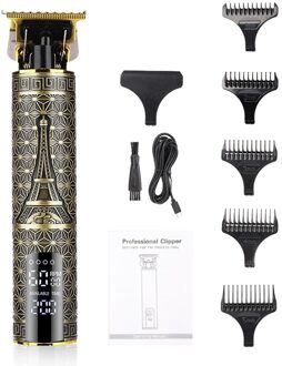 Elektrische T9 Kaalhoofdige Tondeuse Draadloze Kapper Tondeuse Voor Mannen Baard Scheerapparaat Recharge Professionele Haar Snijmachine Clipper4 geen doos