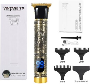 Elektrische T9 Kaalhoofdige Tondeuse Draadloze Kapper Tondeuse Voor Mannen Baard Scheerapparaat Recharge Professionele Haar Snijmachine Clipper7 met doos