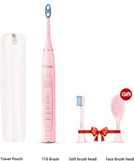 Elektrische Tandenborstel 5 Modes Usb Snel Opladen Tandenborstel Volwassen Kinderen Waterdicht Tandenborstel W/Gezicht Reinigingsmachine roze