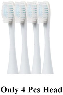 Elektrische Tandenborstel Oplaadbare Zwart Wit Sonic Tanden Borstel Mondhygiëne IPX7 Waterdicht Met Vervanging Opzetborstels 4stk brush heads3