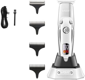 Elektrische Tondeuse Oplaadbare Scheerapparaat Baard Trimmer Professionele Mannen Haar Snijmachine Baard Kapper Hair Cut Grijs