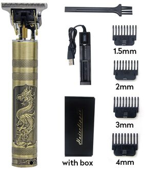 Elektrische Tondeuse Tondeuse Professionele Mannen Kapper Haar Snijmachine Oplaadbare Draadloze Baard Trimmer Haircutter type 1 met doos