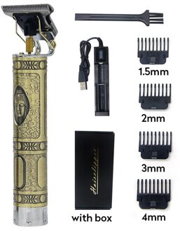 Elektrische Tondeuse Tondeuse Professionele Mannen Kapper Haar Snijmachine Oplaadbare Draadloze Baard Trimmer Haircutter type 2 met doos