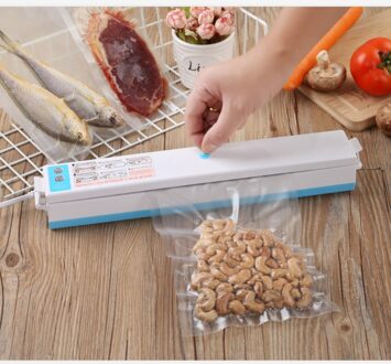 Elektrische Vacuüm Sealer Verpakking Machine Voor Thuis Keuken Inclusief 10 Pcs Foodsaver Tassen Commerciële Vacuüm Voedsel Afdichting blauw / 110v