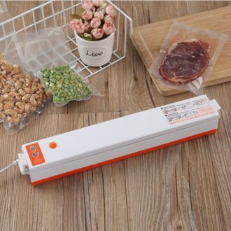 Elektrische Vacuüm Sealer Verpakking Machine Voor Thuis Keuken Inclusief 10 Pcs Foodsaver Tassen Commerciële Vacuüm Voedsel Afdichting oranje / 220v