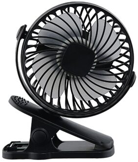 Elektrische Ventilator Voor Thuis Usb Opladen Desktop Clip Kleine Ventilator Thuis Kantoor Student Slaapzaal Stille Ventilator zwart(1800MA)