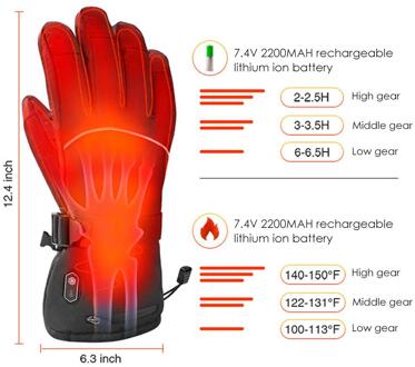 Elektrische Verwarmde Handschoenen 7.4V 2200Mah Oplaadbare Batterij Winddicht Winter Handschoenen Voor Skiën Motorfiets Scooter Fietsen Paardrijden