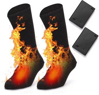 Elektrische Verwarmde Sokken Batterij Aangedreven Koud Weer Warmte Sokken Voor Mannen En Vrouwen Outdoor Camping Winter Warme Winter Sokken 3stk accu