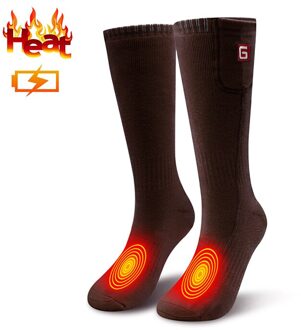 Elektrische Verwarmde Sokken Met Verwarmde Batterij Oplaadbare Winter Warme Sokken Mannen Vrouwen Elektrische Verwarmde Sokken Voor Ski Wandelen bruin