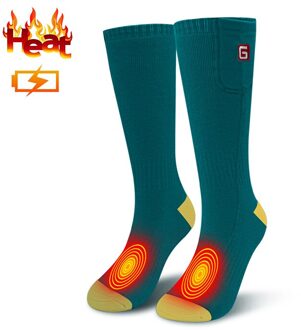 Elektrische Verwarmde Sokken Met Verwarmde Batterij Oplaadbare Winter Warme Sokken Mannen Vrouwen Elektrische Verwarmde Sokken Voor Ski Wandelen geel