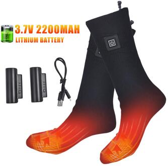 Elektrische Verwarmde Sokken Oplaadbare Batterij Aangedreven Thermische Sokken Met 3.7V 2200Mah Lithium Batterij Voor Shiiing Camping Wandelen