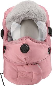 Elektrische Verwarming Cap Mannen Vrouwen Fleece Warm Houden Winddicht Cap Winter Waterdicht Met Glazen Hoed Riding Sport Warmte Accessoire 02 roze
