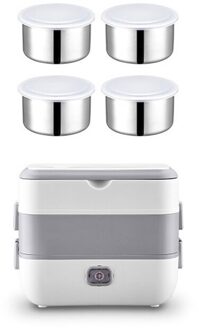 Elektrische Verwarming Lunchbox Mini Soep Stoofpot Rijstkoker Keramische Maaltijd Container Bento Lunchbox Pap Voedsel Warmer Heater dubbele laag / VS