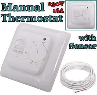 Elektrische Vloerverwarming Kamerthermostaat Handmatige Warme Vloer Kabel Gebruik Termostat 220V 16A Temperatuurregelaar Instrument