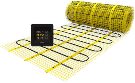 Elektrische Vloerverwarming Magnum Mat incl. Klokthermostaat Zwart 1.25 m2