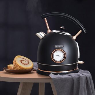 Elektrische Water Fles Riem Thermometer Grote Capaciteit Automatische Power-Off Huishoudelijke Koel Hittebestendige Kokend Water Theepot zwart