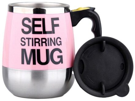Elektrische Zelf Roeren Mok Automatische Self Mengen Spinning Geïsoleerde Smart Roestvrij Staal Thuis Mixer Melk Garde Cup Roze