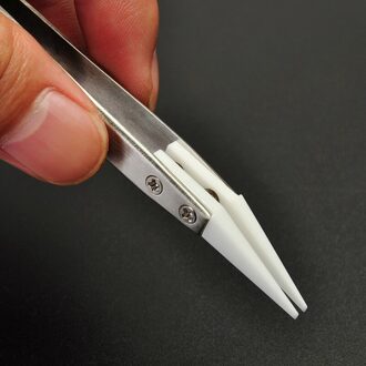 Elektronica Industriële Rvs Keramische Pincet Hittebestendige Geleidende Anti-Statische Gebogen Rechte Pincet Handje Little Curved Tip