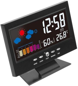Elektronische Digitale LCD Temperatuur Vochtigheid Monitor Klok Thermometer Hygrometer Elektronische Indoor Home Weersverwachting Klok