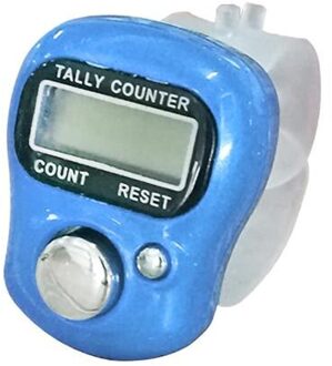 Elektronische Digitale Teller Mini Lcd Hand Held Vinger Ring Telapparaat Stitch Marker Plastic Rij Counter blauw