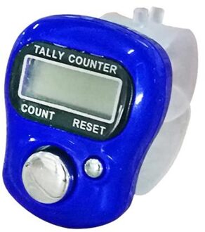 Elektronische Digitale Teller Mini Lcd Hand Held Vinger Ring Telapparaat Stitch Marker Plastic Rij Counter saffier