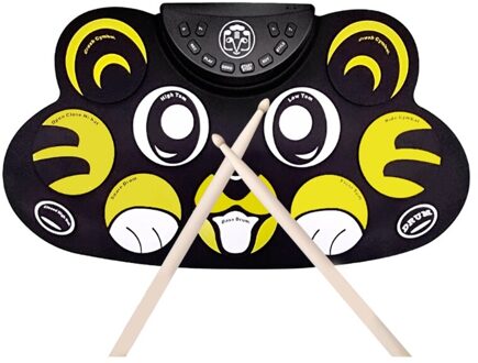 Elektronische Drum Set - 9 Pad Flexibele Roll Up Drum Kit Praktijk Pad Met Pedalen, ingebouwde Luidsprekers & Drum Sticks, Gr