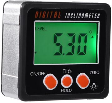 Elektronische Gradenboog Digitale Inclinometer 0-360 Aluminiumlegering Digitale Bevel Box Hoek Gauge Meter Magneten Base Meten