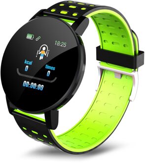 Elektronische Horloge Mannen Vrouwen Bloeddruk Waterdichte Sport Ronde Smartwatch Smart Klok Fitness Tracker Voor Apple Android groen