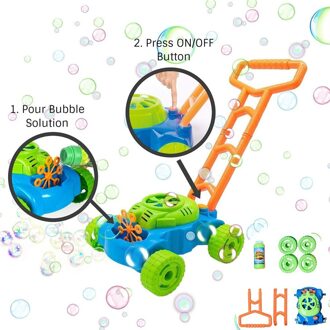 Elektronische Kinderen Hand Push Bubble Auto Bubble Grasmaaier Met Muziek Wandelaar Bubble Blower Machine Met Bubble Water 60ml