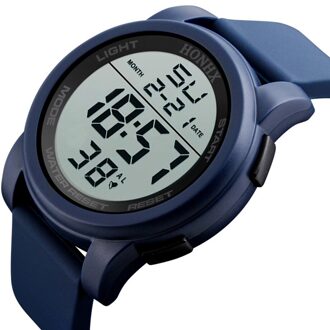 Elektronische Klok Heren Horloges Top Luxe Sport Horloge Voor Mannen Led Waterdichte Mode Mannelijke Polshorloge Aan vriendje blauw