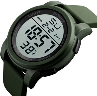 Elektronische Klok Heren Horloges Top Luxe Sport Horloge Voor Mannen Led Waterdichte Mode Mannelijke Polshorloge Aan vriendje groen