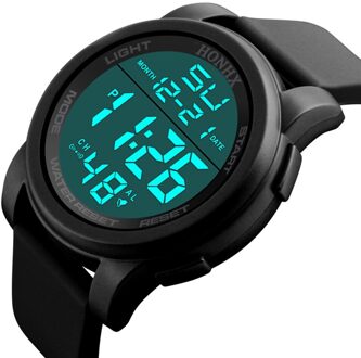 Elektronische Klok Heren Horloges Top Luxe Sport Horloge Voor Mannen Led Waterdichte Mode Mannelijke Polshorloge Aan vriendje zwart