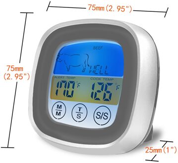 Elektronische Koken Bbq Vlees Thermometer Eten Probe Temperatuur Meetinstrument Elektronische Oven Waterdicht Keuken Gereedschap Grijs