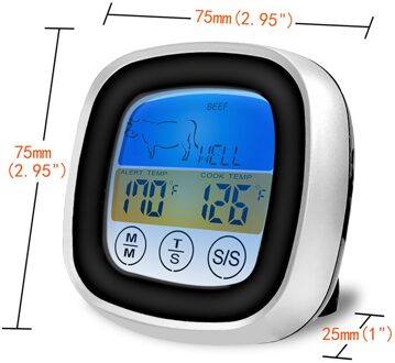 Elektronische Koken Bbq Vlees Thermometer Eten Probe Temperatuur Meetinstrument Elektronische Oven Waterdicht Keuken Gereedschap zwart