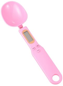 Elektronische Lepel Schaal Draagbare 500G/0.1G Nauwkeurige Digitale Keuken Maatlepels Lcd Display Voedsel Schaal Voor Thuis zonder Batte roze