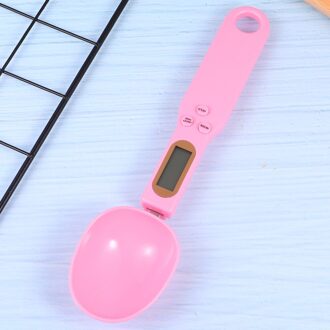 Elektronische Lepel Schaal Draagbare 500G/0.1G Nauwkeurige Digitale Keuken Maatlepels Lcd Display Voedsel Schaal Voor Thuis zonder Batte roze