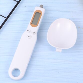 Elektronische Lepel Schaal Draagbare 500G/0.1G Nauwkeurige Digitale Keuken Maatlepels Lcd Display Voedsel Schaal Voor Thuis zonder Batte wit