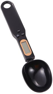 Elektronische Lepel Schaal Draagbare 500G/0.1G Nauwkeurige Digitale Keuken Maatlepels Lcd Display Voedsel Schaal Voor Thuis zonder Batte zwart
