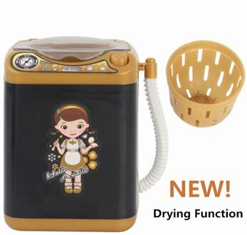 Elektronische Mini Wasmachine Vorm Automatische Make Brush Cleaner Droogt Diepe Reiniging Borstels Spons Poederdons Tiktok Speelgoed zwart