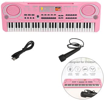Elektronische Orgel 61 Toetsen Keyboard Piano Instrument Kids Speelgoed W/Mic Usb/Batterij Aangedreven Voor Kinderen