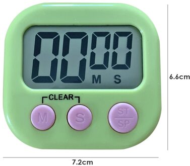 Elektronische Stopwatch Koken Screen Timer Lcd Digitale Display Magnetische Countdown Klok Met Stand Voor Keuken Accessoires groen