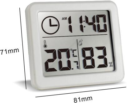 Elektronische Temperatuur Vochtigheid Monitor Klok Grote Lcd-scherm 81x71x10mm Multifunctionele Thermometer Hygrometer Automatische