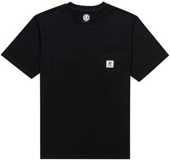 Element Basic Pocket Label SS casual t-shirt heren Zwart - M
