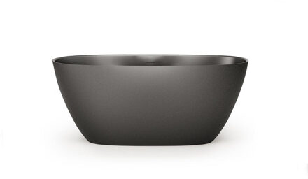 Element Vrijstaand Bad - 145x71x60cm - solid surface - mat donker grijs SW1208798 Donkergrijs mat
