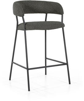 Eleonora Barkruk 'Luka' Bouclé, kleur Antraciet (zithoogte 68cm)