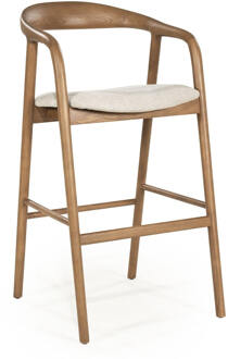 Eleonora Barkruk 'Rayven' Essen en stof, kleur Lichtbruin (zithoogte 75cm)